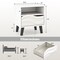 White Engineered Wood Nightstand with 3D Wavy Drawer, Open Shelf and Tapered Legs